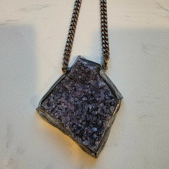 Druzy Amethyst Barbara Pellegrino Necklace - Picture 5 of 7